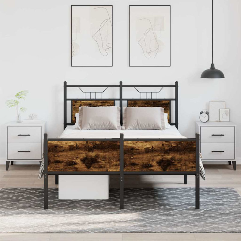 Bed Frame, Small Double (4'), Brown Oak