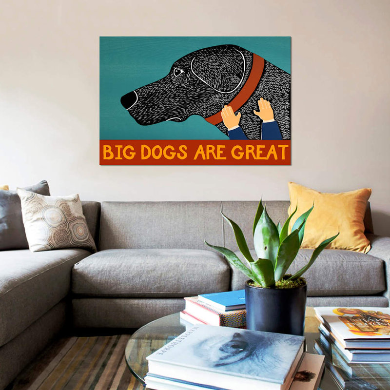 Big Dogs Are Great Black by Stephen Huneck - Wrapped Canvas Print, 101.6 cm H x 66.04 cm W x 3.175 cm D