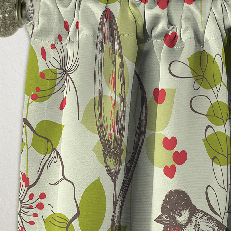 Rideau simple occultant en velours à motif floral avec motif floral, L 52 po x L 108 po