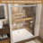 Aluminum Frame Double Sliding Shower Door, Tempered Glass Shower Door With Explosion-Proof Film And Stainless Steel Handles-124898597