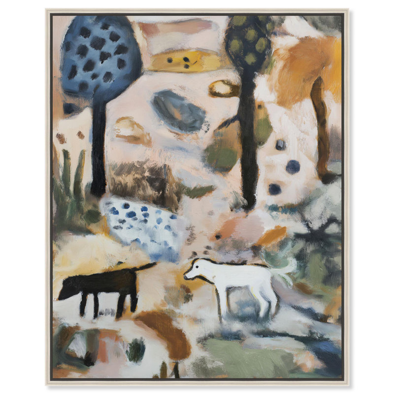 «Earth's Embrace Dogs», reproduction d'art sur toile par Art Remedy, H 30 po x l 24 po, Cadre argenté