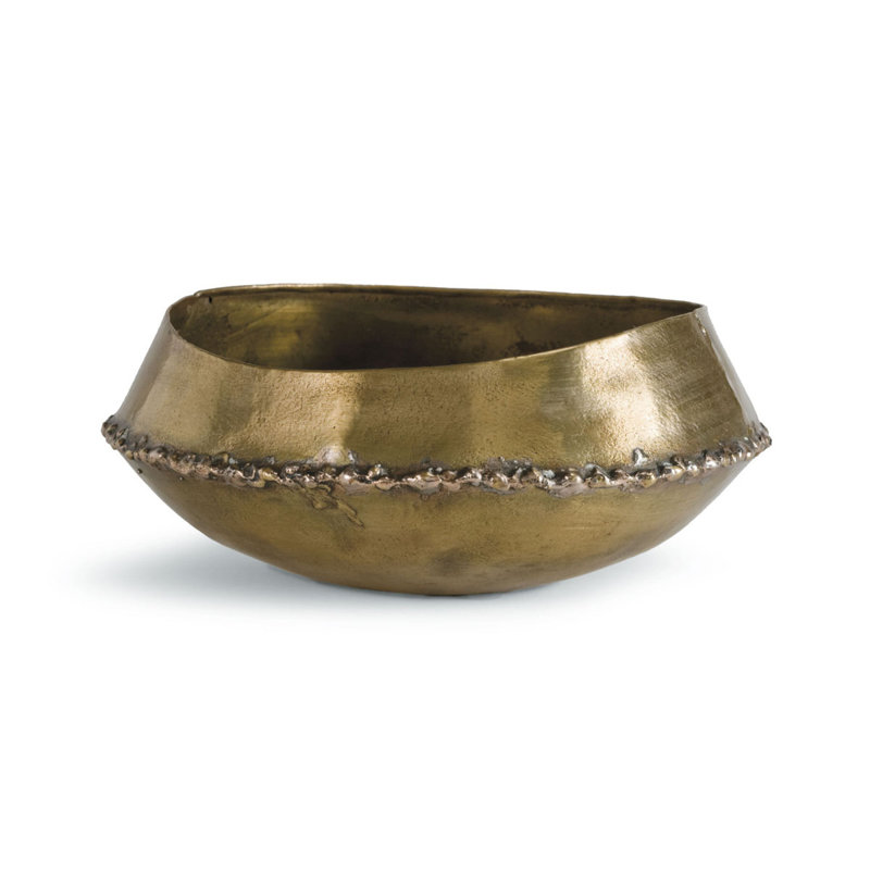 Bedouin Brass Decorative Bowl, 4" H x 8.5" W x 8.5" D