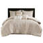 Édredon 7 pièces beige très grand avec diagonale, style moderne transitionnel, haute qualité, confort toutes saisons et coussins décoratifs avec construction, rembourrage, conception, jupe de lit,
