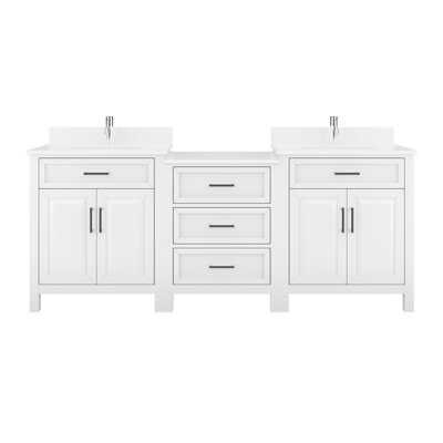 Domela 84"" Double Bathroom Vanity Set -  Wildon HomeÂ®, 7D7ABE1903FE4C068F94D7326BF78BBC