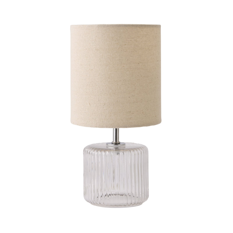 Rokiatou Glass Table Lamp, Clear Base/Natural Shade