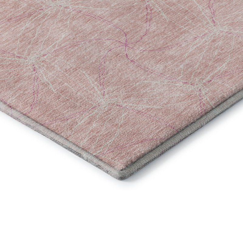 Premium Machine Washable Prisco Pink Rug, Runner 2'3" x 7'6"