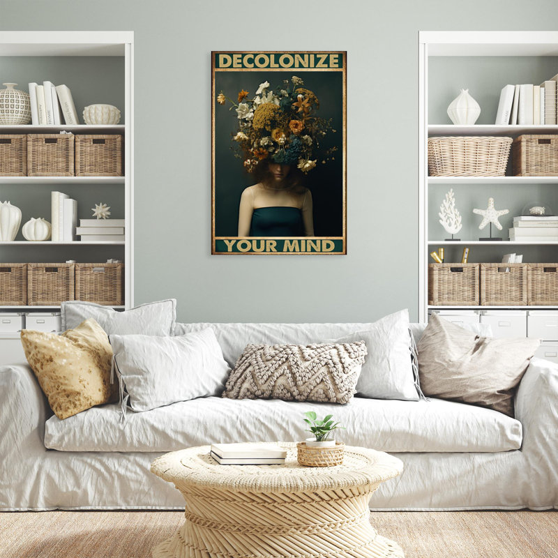 " Decolonize Your Mind ", 14" H x 11" W x 1.25"D