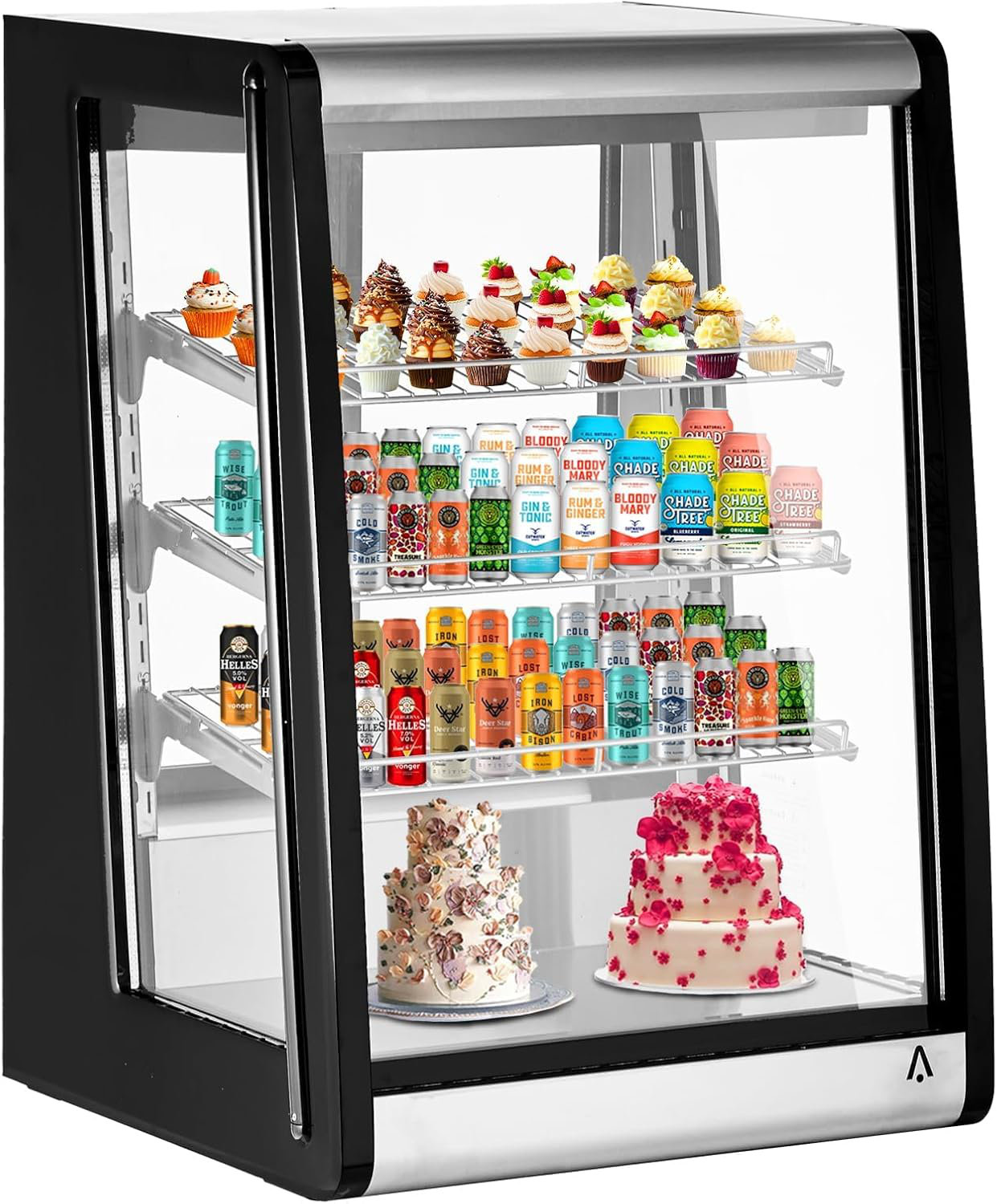 Yiimo Countertop Display Refrigerator, Glass Door, 5.2 Cu.Ft, LED