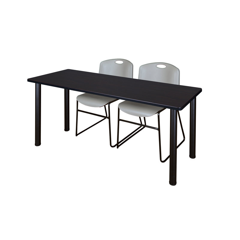 Plateau de table d'entraînement Nirvano Kee et 2 chaises Zeng, Gris, Gris, Noir
