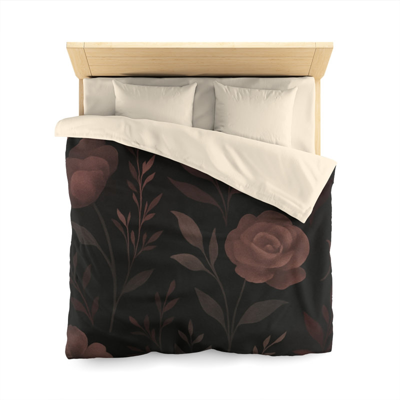 Microfiber Duvet Cover Boho Style, Design 67, Queen Duvet Cover, Cream