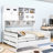 Wooden Daybed With Trundle, Cabinet and Shelf-576730203-576730200