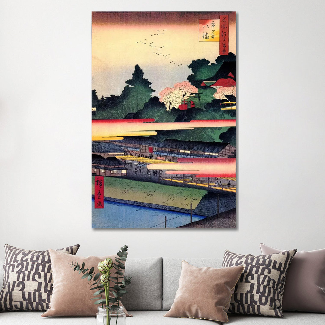 Ichigaya Hachiman (Ichigaya Hachiman Shrine) by Utagawa Hiroshige - Wrapped Canvas Gallery-Wrapped Canvas Giclée