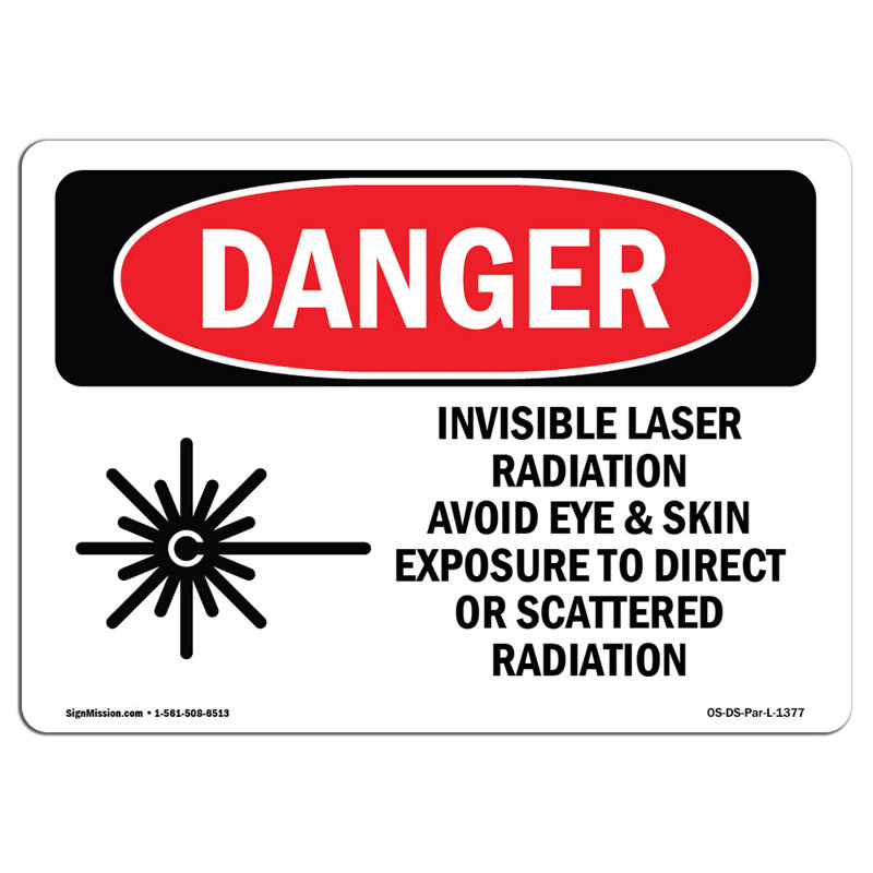 Panneau invisible en aluminium pour éviter l'exposition aux yeux laser 12 x 18, H 12 po x l 18 po x P 0,1 po