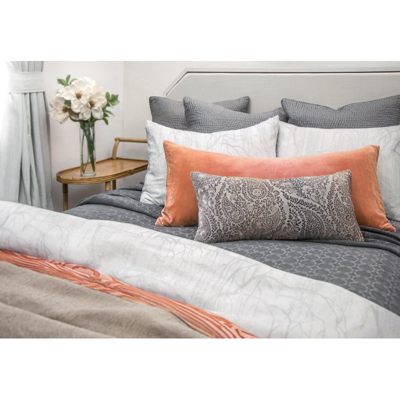 Large Rectangle Velvet Pillow Cover & Insert, Mango, Rectangle 16"H x 36"W 