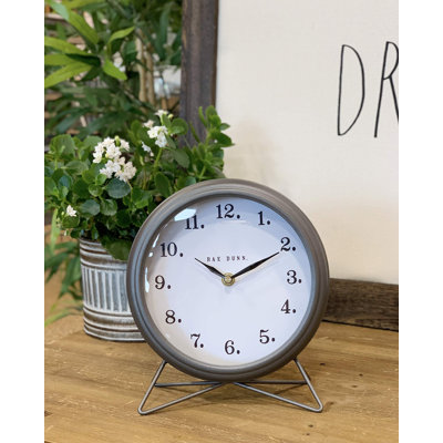 Stainless Steel Quartz movement / Crystal Tabletop Clock in Brown