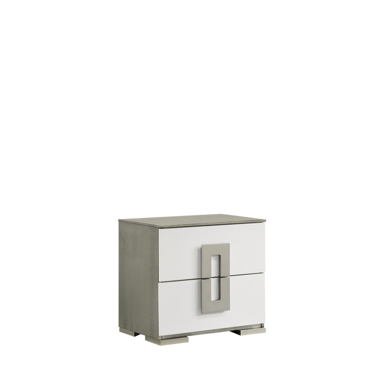 Table de chevet pour chambre à coucher blanche - 2 tiroirs pour une organisation pratique et spacieuse