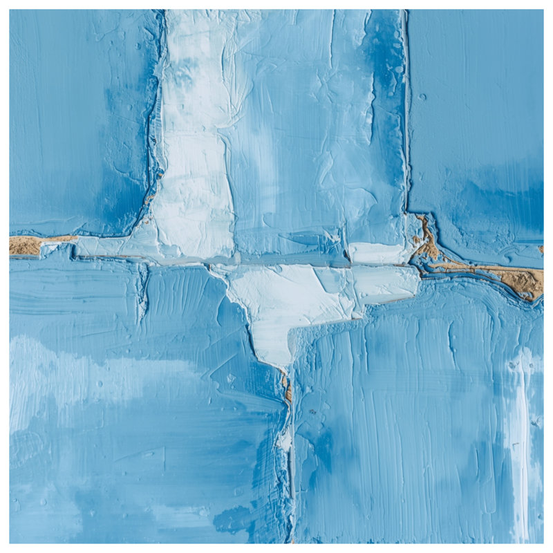 Édredon texturé bleu abstrait, Lit simple