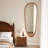 Asymmetrical Bathroom Mirrors, 60" x 22" Solid Wood Oval Wall-Mounted Mirror, Boho Accent Decorative Full Length Wall Mirror for Living Room, Bedroom, Entryway or Vanity-1970918011-1971156841