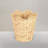 Woven Water Hyacinth Wastebin With Scalloped Edge