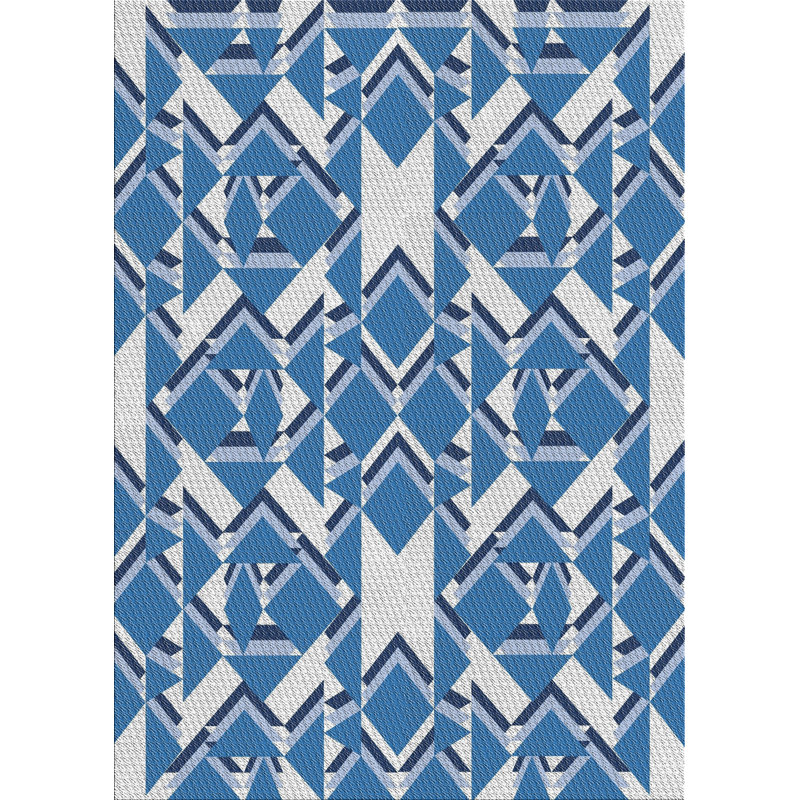 Tapis bleu en laine touffeté à la main Pabai
