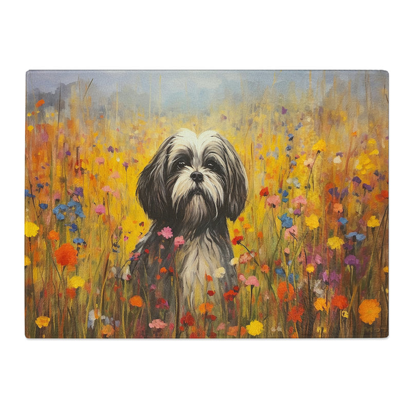 Shih Tzu Colour Field No.2  Glass Chopping Board