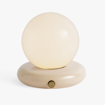 Valencia Portable LED Table Lamp with Wooden Base and Glass shade Best Use for Bedside or Office Desk Lamp