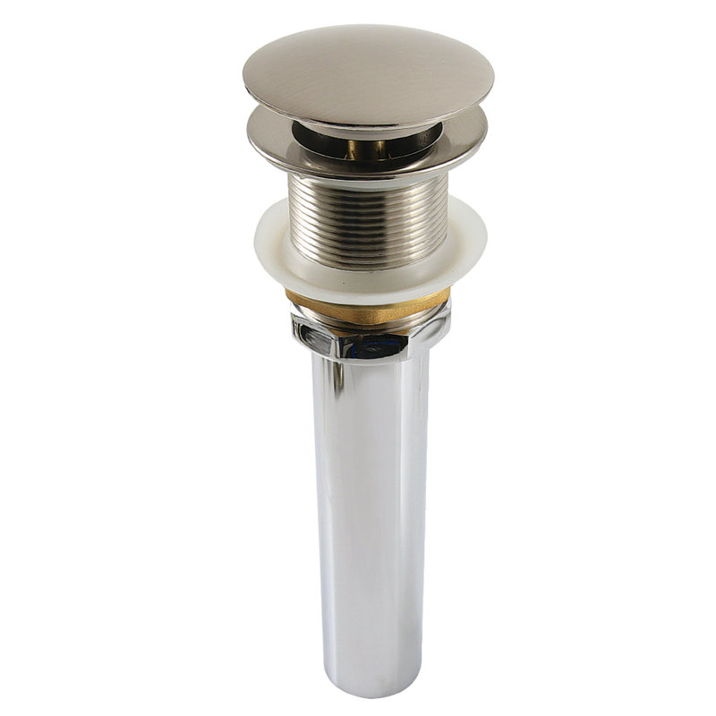 Kingston Brass Trimscape Brass Pop Up Drain for Cast Iron Utility Sink, Brushed Nickel