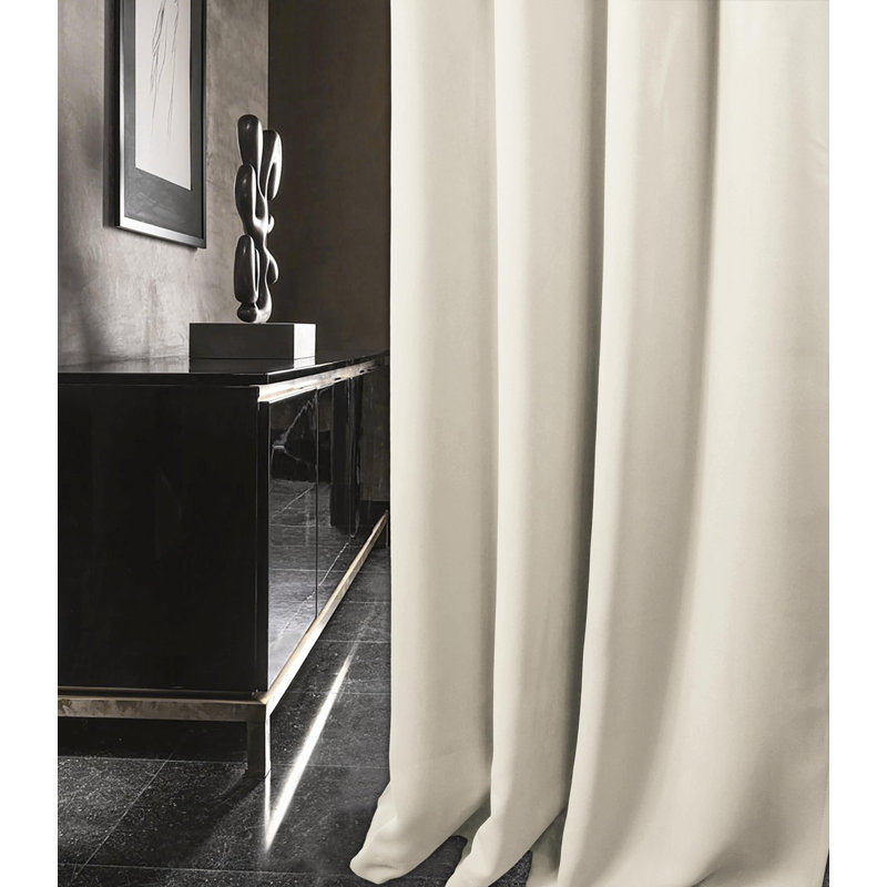 Khaidyn Pencil Pleat Room Darkening Curtain, Natural, 229 W x 229 D cm