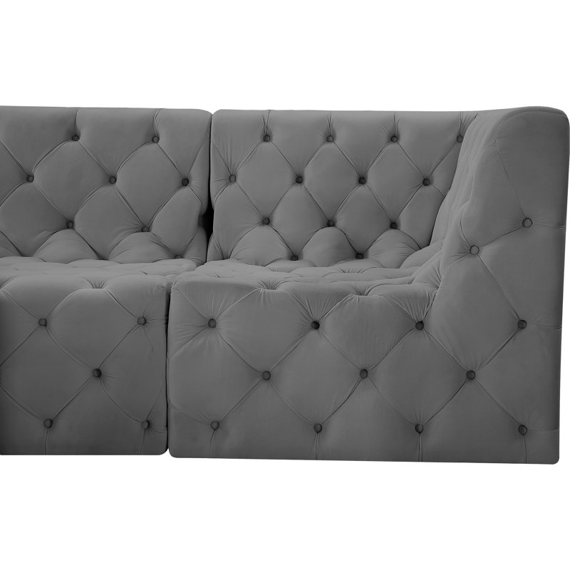 Canapé modulaire Klecka, Velours gris