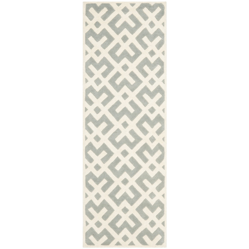 Deedie Hand Tufted Wool Geometric Rug, Runner 2'3" x 7'