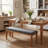 53" Modern Dining Chairs Bench, Fabric Upholstered Seat with Solid Wood Frame for Kitchen Table, Breakfast Nook and Cafe, Gray-716508610