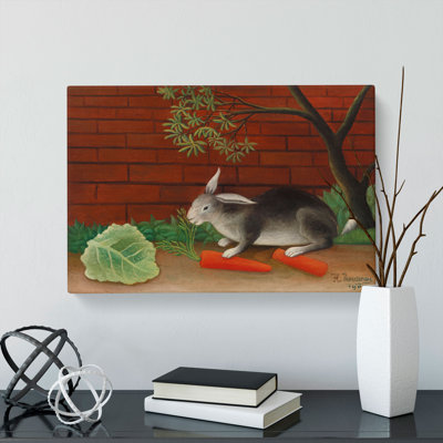 The Rabbits Meal by Henri Rousseau - Wrapped Canvas