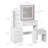 White Vanity Desk With Mirror And Lights,Makeup Dressing Vanity Table Set With 4 Large Drawers,Bedroom Set With Vanity Mirror 3 Lighting Color Adjustable,White