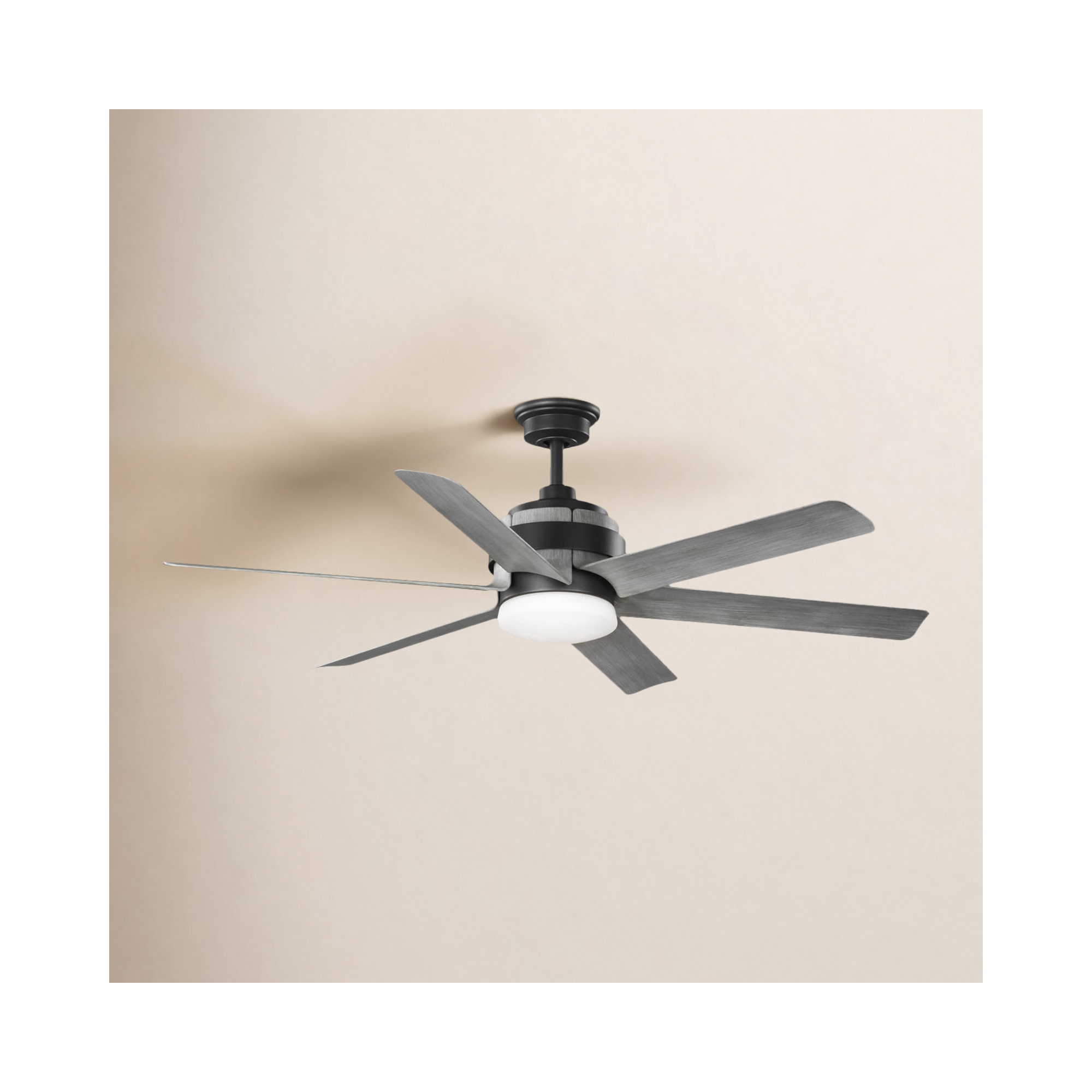 Kaysville 56'' 6 Blade Ceiling Fan with LED Light Kit, Graphite