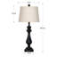 Lampes de table noires modernes de 30 po avec ports USB et Type-C, commande tactile, ampoules DEL incluses-1832491269