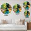 Horloge murale moderne avec dégradés colorés de montagnes et de nuages surréels-59914083