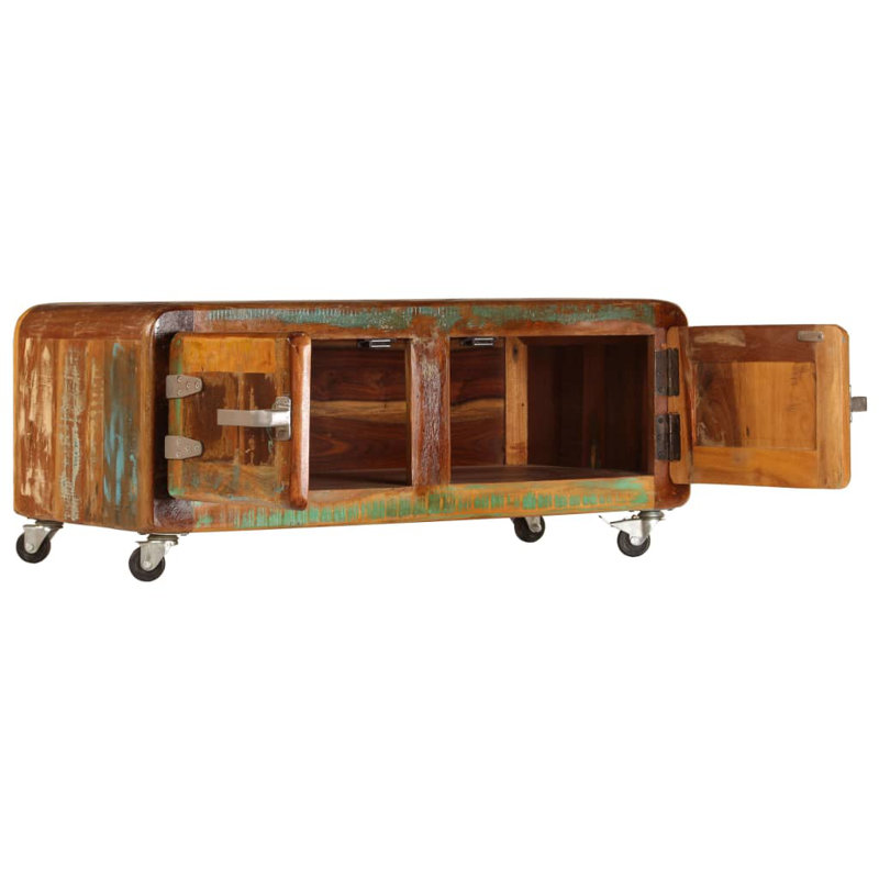 Bacon Solid Wood Block Coffee Table with Storage