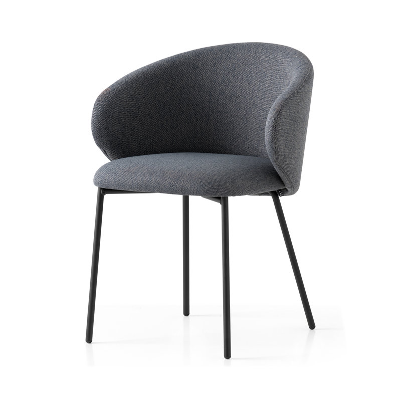 Tuka Upholstered Armchair with Metal Frame, Taupe, Matte Black