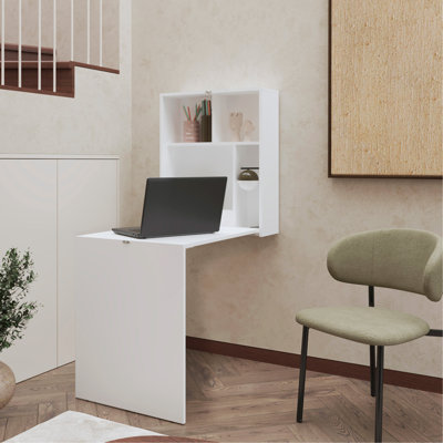 Table flottante, bureau, blanc