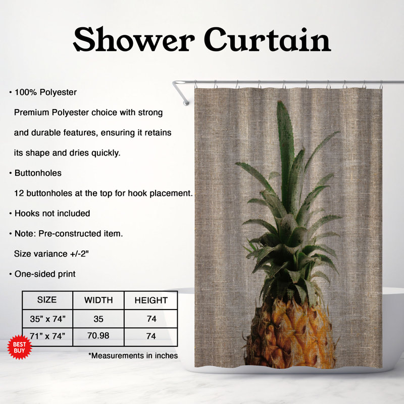 Rideau de douche Floriean, H 74 po x l 71 po