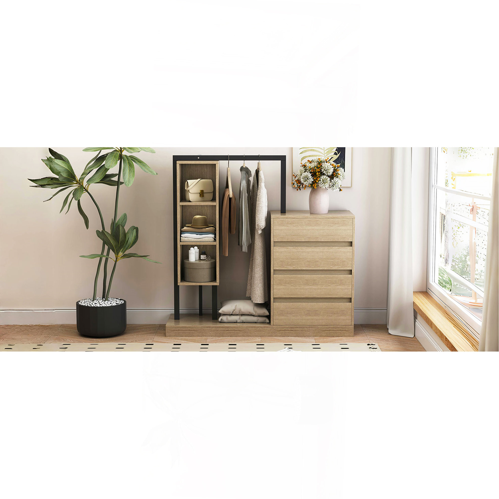 Ebern Designs Versatile Wardrobe With Ample Storage And Stylish Design ...