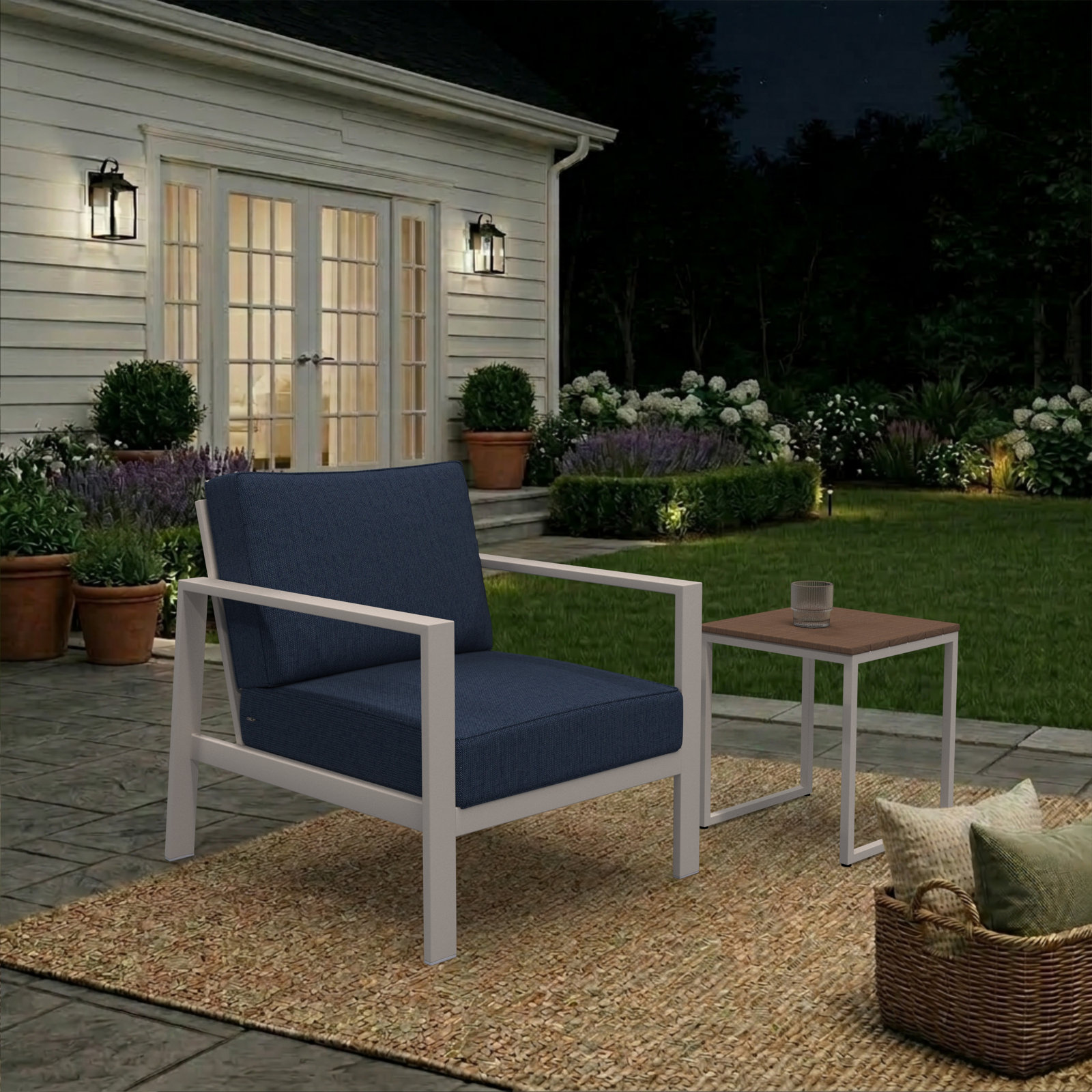 Donnely Sunbrella® Louge Chair Cushion, 23" W x 25" D, Sunbrella® Spectrum Indigo