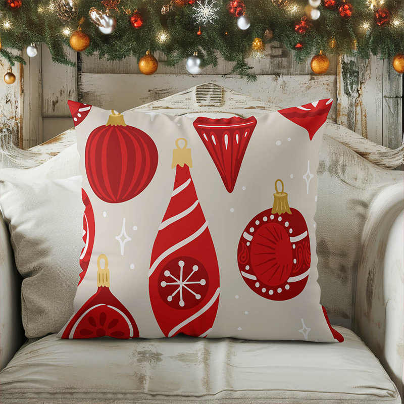 Coussin décoratif d'intérieur Ornaments, Carré 20 po, Ivoire ivoire