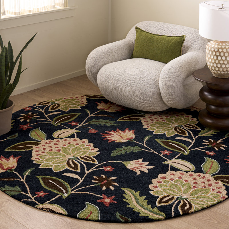 Jardin 769 Hand Tufted 80% Wool; 20% Cotton Floral Rug, Round 6'