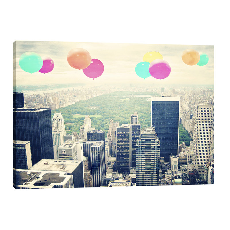 Central Park Balloons by Ashley Davis - Wrapped Canvas Print, 91cm H x 122cm W x 4cm D