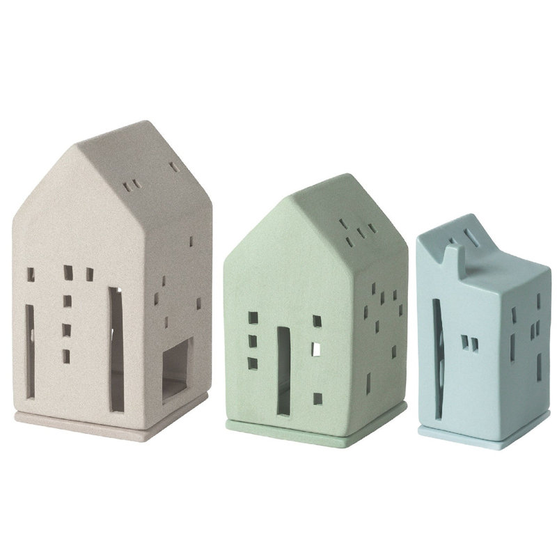 Stoneware Village House Set