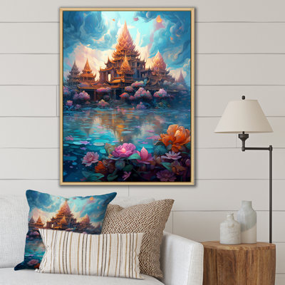 " Ancient AsianTemple Blossoming Flowers "