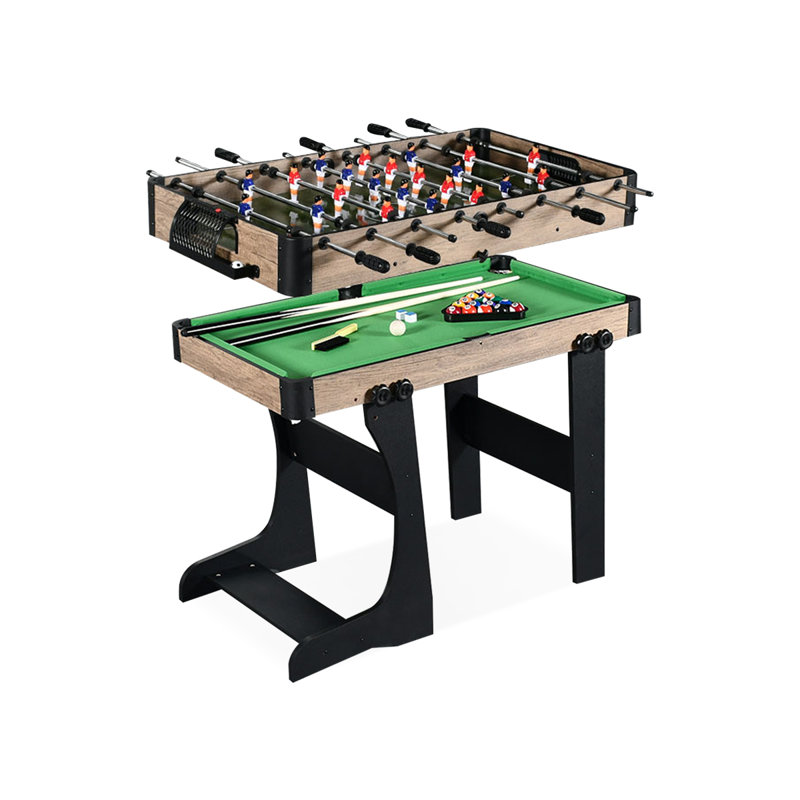 Table multi-jeux en bois manufacturé brun et noir, Brown/Black