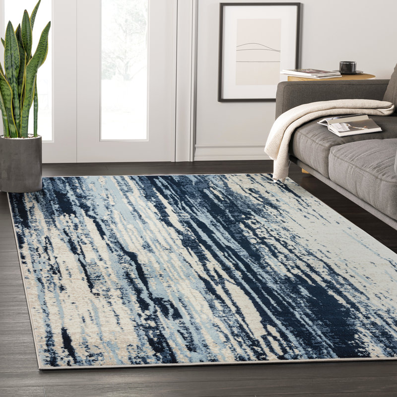 Genebern Abstract Indoor Rug, Rectangle 6' x 9'