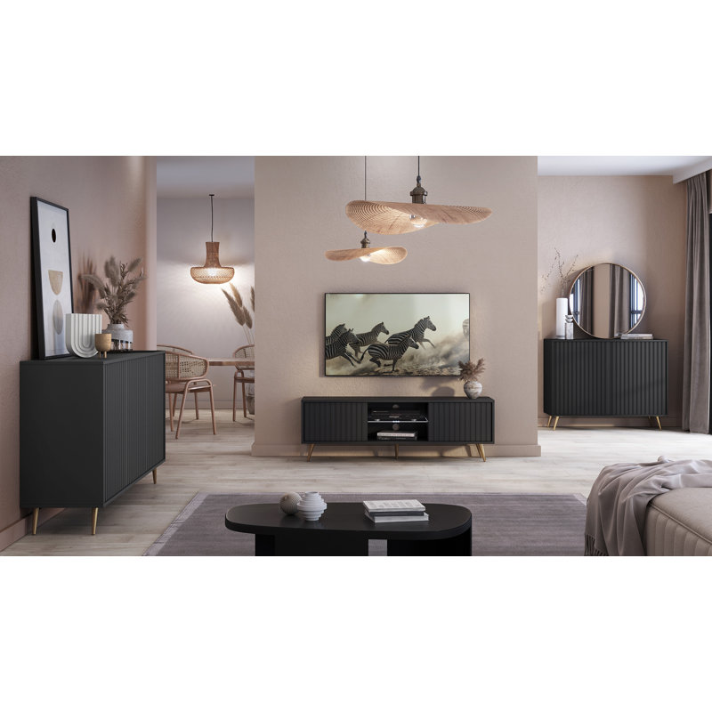 Linesville 104cm Sideboard, Black